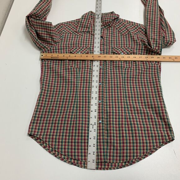 Wrangler Shirt Womens S Small Plaid As Real As Pearl Snap Button Western Pocket - Picture 8 of 13